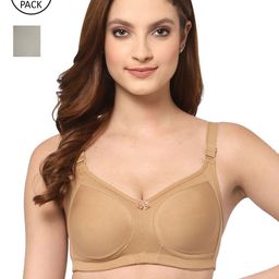 Floret Nude-Coloured & Grey Pack of 2 Super Suport Bra-picture-10
