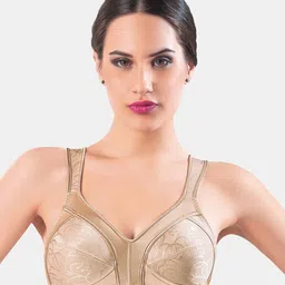 Dazzle Nude-Coloured Embroidered Satin Bra-image-34