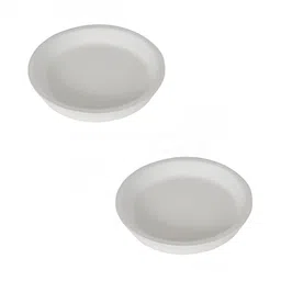 LASAKI 2 Pieces White Round Truffle Ceramic Pot Trays-13