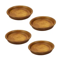 LASAKI Brown 4 Pieces Round Ceramic Pot Holders-image-14