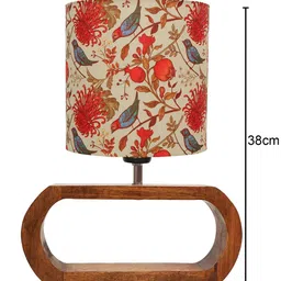 Homesake Beige & Red Printed Table Lamp image 5