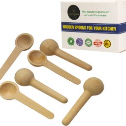 SPICS JARS SMALL WOODEN SPOONS 7.5CM LENGTH Wooden Sugar Spoon, Tea Spoon Set-40