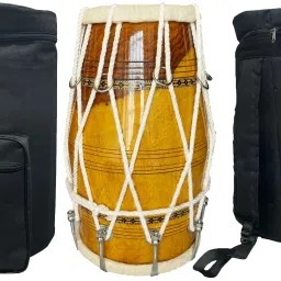 100% Shesham wood Rope & Rings Dholak-image-81