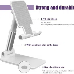 WHISTLE9 Portable Phone Stand Phone Holder for Desk, Tablet Stand Compatible with Mobile Phone Single Gimbal for Mobile image 3