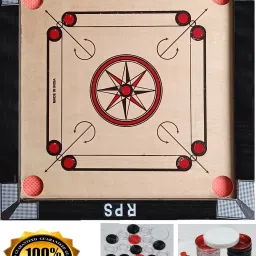 20 iNCH Carrom Board with 24 Transparent Coins+Striker & Powder 50 cm Carrom Board-31