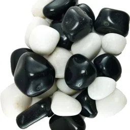 Natural Black&White Pebbles for Plant,FishTankAquariums,Garden&HomeDecor500gPack Regular Asymmetrical Sandstone Stone-image-2
