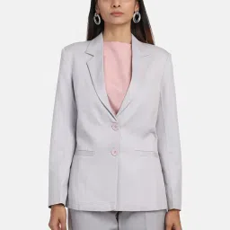Women Solid Single Breasted Casual Blazer-picture-18