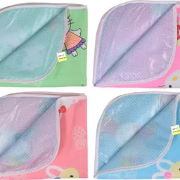 kwitchy New Born Baby After Bath Oil Massaging/Waterproof Sheet/Cloths Changing/Diaper Changing Sheets Washable and Reusable with One Sided Cotton(0-6 Months)(Size-L 23Inchs, B-18 Inchs)-picture-1