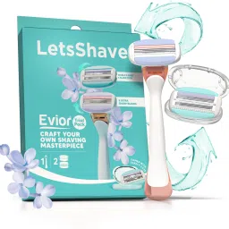 Evior Trial Pack for Women (1 Handle + 2 Blades), Women Shaving Razor, Women-22