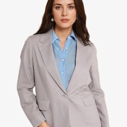 Women Solid Single Breasted Casual Blazer-image-4