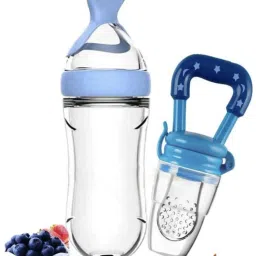 Baby Silicone Food Feeder Fruit Nibbler Combo Teether and Feeder pack 2- silicone-5