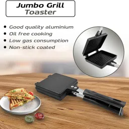 glarixa Double Side Non-Stick Gas Sandwich Grill Pan Use Compatibility with Gas 2 W Pop Up Toaster image 2