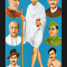 mahatma gandhi photo frame, freedom fighter photo Digital Reprint 14 inch x 10 inch Painting-image-20