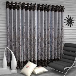 153 cm (5 ft) Polyester Semi Transparent Window Curtain (Pack Of 4)-27