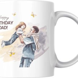 Happy Birthday Daddy Coffee Two Design Gift for Daddy Dad Papa Fathers Day Ceramic Coffee Mug-image-73