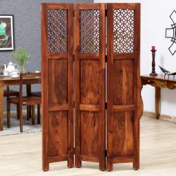 woodenmood Florito Sheesham Wood Aavyn Room Divider In Natural Finish-picture-0