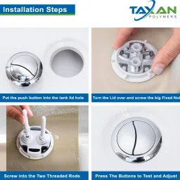 taxan Dual Push 58mm Flush Button Toilet Water Tank Flushing Replaceable Round Button Flush Tank Lever image 5