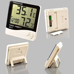 dinojames Digital digital Room Thermometer with Humidity Incubator Meter HTC-1 Thermometer Clock image 2