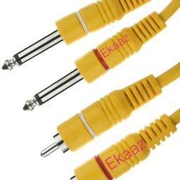 Dual 6.35mm TS Mono Male to Dual RCA Male Audio Cable Double Angled TS Patch Cable-picture-26