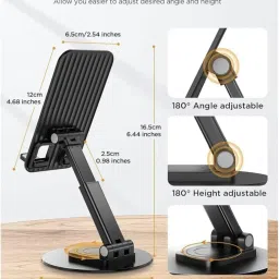Flipkart SmartBuy Mobile Stand Portable with 360° Rotation Desktop Stand for Tablet & Phones Mobile Holder image 2