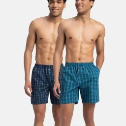 Pack of 2 Checkered Men Multicolor Boxer Shorts-image-87