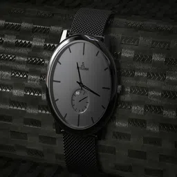SKYLONA Men Round Dial Bracelet Style Straps Quartz Analogue Watch Biden Black Chain-Black-20