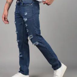 Shein Full Length Mid Distressed Slim Jeans-image-17
