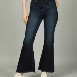 Shein Ankle Length High Rise Frayed Hem Flared Jeans-image-75