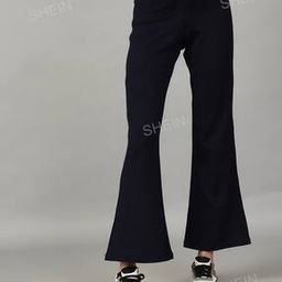 Shein Activewear Ankle Length High Rise Flared Track Pants-image-56