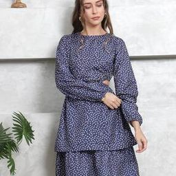 Shein Casual Full Peasant Sleeve Layered Dress with Cut-out Waist-image-32