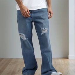 Shein Full Length Fixed Waist Mid Wash Knee Slit Jeans-image-75