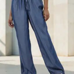Shein High Rise Full Length Flared Fit Pants-image-12