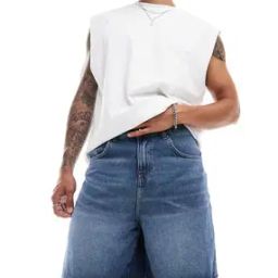 Men Light-Wash Regular Fit Denim Shorts-picture-13