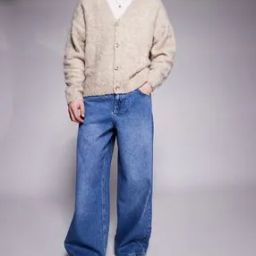 Mid-Wash Super Baggy Fit Jeans-image-76