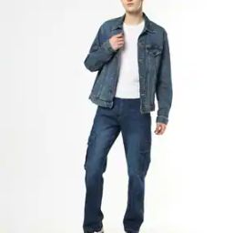 Men Mid-Wash Slim Fit Cargo Jeans-image-23