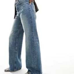 asos design Women Lightly Washed Dad Fit Jeans-picture-25