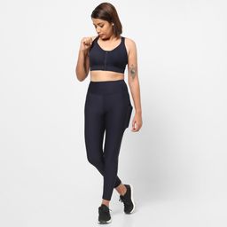 Women Gym Leggings Polyester With Phone Pocket Navy Blue-picture-19