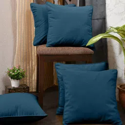 Clasiko Blue 5 Pcs Velvet Square Cushion Covers-image-32