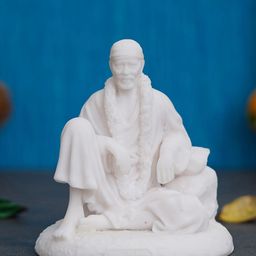 eCraftIndia White Decorative Sai Baba Idol Statue Showpiece-image-19