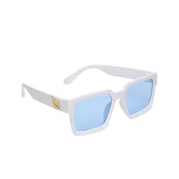 CRIBA Unisex Blue Lens & White Square Sunglasses with UV Protected Lens-14