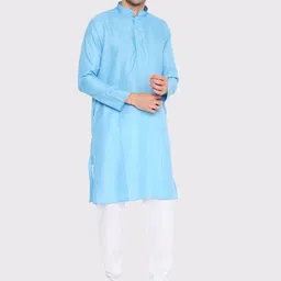 Maharaja Mandarin Collar Straight Kurta with Pyjamas-picture-46