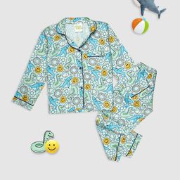 Pyjama Party Kids Graphic Printed Pure Cotton Night Suit-image-87