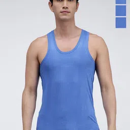 AMUL COMFY Pack Of 4 Pure Cotton Undershirt Vests AC-CVESTRN-SKY-S-4PC-picture-2