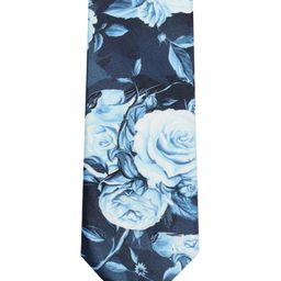 Tossido Men Blue & White Printed Broad Tie-picture-38