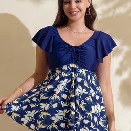 Plus Curvves Women Plus Size Floral Printed Swimsuit-image-64