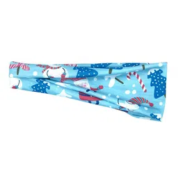Yellow Chimes Women Blue & White Christmas Themed Headband-image-48