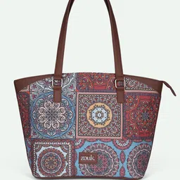 ZOUK Ethnic Motifs Printed Half Moon Sling Bag with Applique image 2