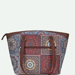 ZOUK Ethnic Motifs Printed Half Moon Sling Bag with Applique image 3