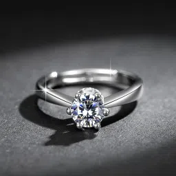 Super Solitaire Zircon Silver Plated Ring for Women & Girls Sterling Silver Swarovski Crystal Silver Plated Ring-image-44