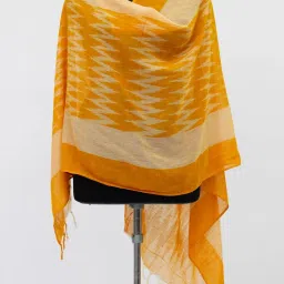 Cotton Silk Woven Yellow Women Dupatta-image-126